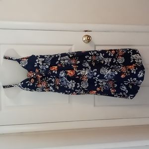 NWT Exhilaration blue floral midi dress size medium.